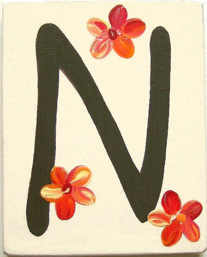 Buchstabenfliese summer mit frhlichen Blten